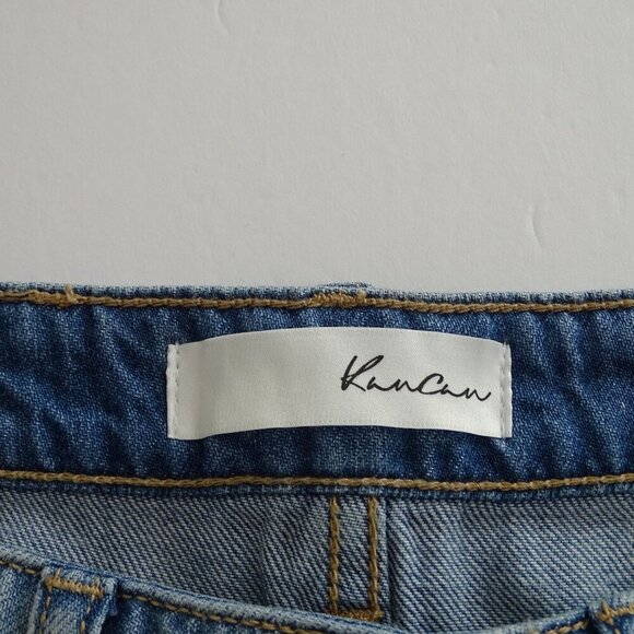 KanCan Estilo Distressed Ripped Denim Cut Off Shorts Women Size S Raw Hem - Picture 5 of 10